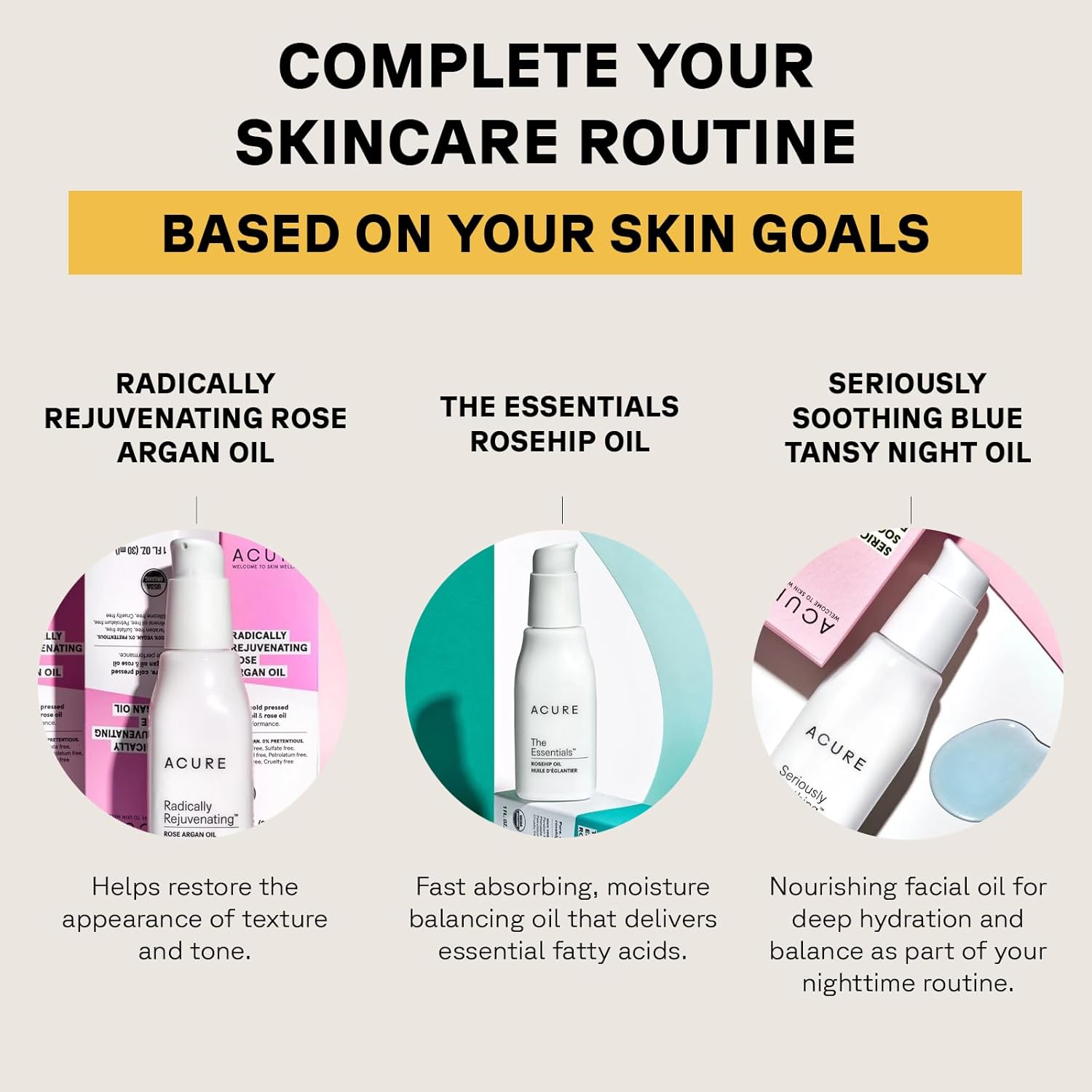 Acure Seriously Soothing Tansy Night Rose Oil - Soothes, Deep Hydrate & Moisturize Dry, Acne Prone, Sensitive Skin - Antioxidant Night Cream Serum Oil Blend with Blue Tansy & Rose - 100% Vegan, 1 oz - Image 5
