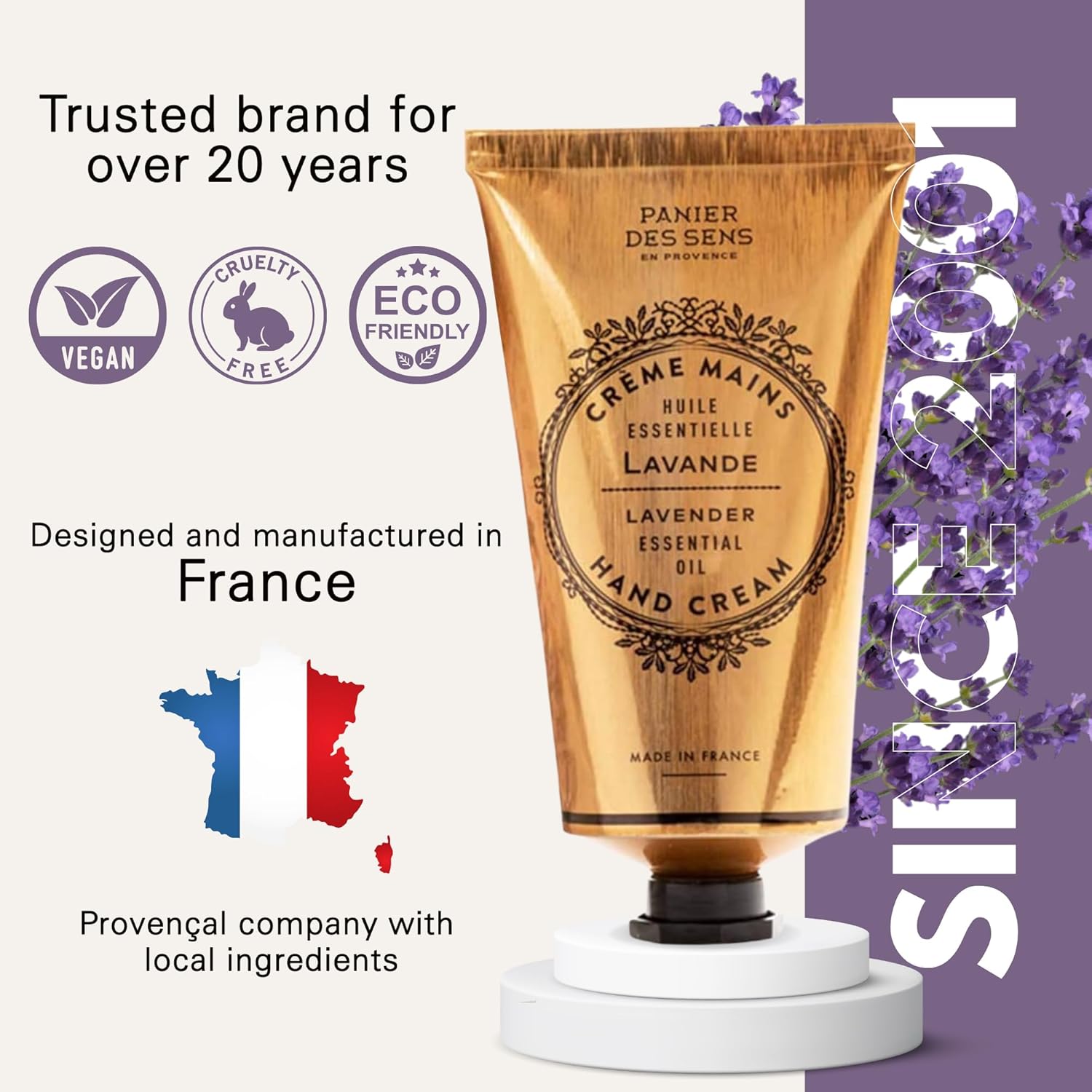 Panier des Sens Lavender Hand Cream for Dry, Cracked Hands, 2.5 fl oz Shea Butter Formula - Image 5