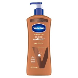 Vaseline Intensive Care Body Lotion Cocoa Radiant for Dry Skin Lotion Made with Ultra-Hydrating Lipids and Pure Cocoa Butter for a Long-Lasting, Radiant Glow 20.3 oz
