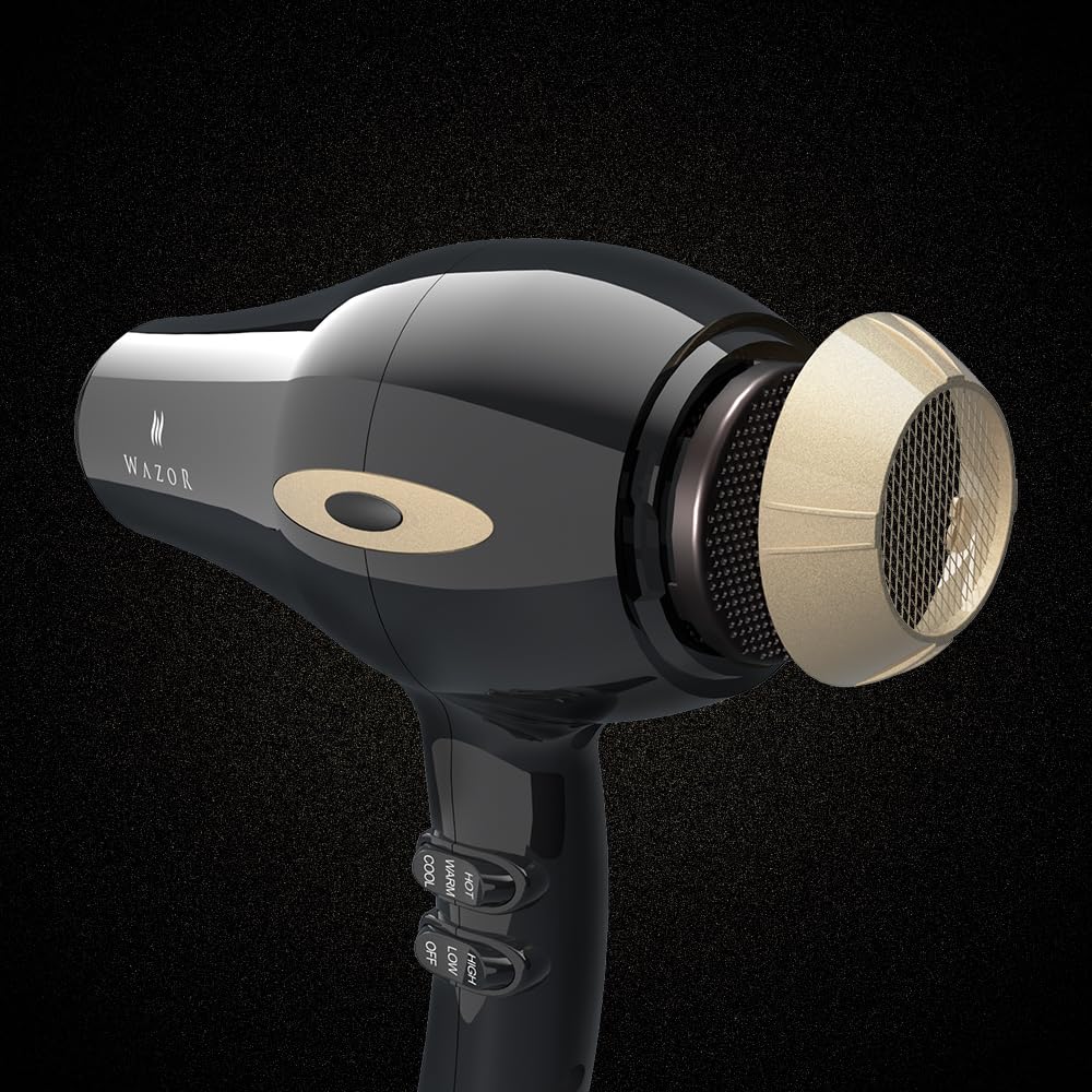 Salon Hair Dryer 1875W Professional Negative Ionic Blow Dryer for Home Use, 2 Speed and 3 Heat Settings Fast Drying with Diffuser and Comb and Nozzel Mid-Size Black Color - Image 4