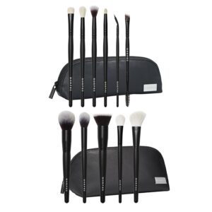 Morphe Eye Stunners 6 Piece Makeup Lining, Blending & Angled Brush Set (6 Count) + Face The Beat Foundation, Blush, Contour & Blending Brushes (5 Count)