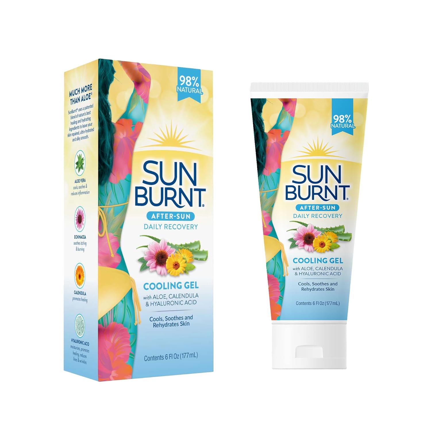 EMCW9 Ultra Hydrating Aloe Vera Gel by Sunburnt 6 Ounce,Clear,SUNB21006 - Image 2