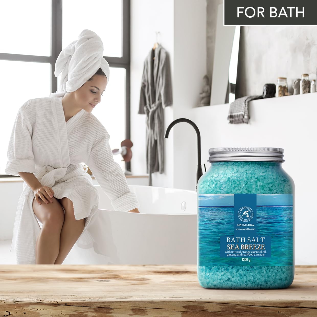 Bath Sea Salt Set 2X 46 Oz - Sea Breeze Salt - Natural Bath Sea Salts - Best for Relaxing - Calming - Body Care - Beauty - Aromatherapy - Image 3