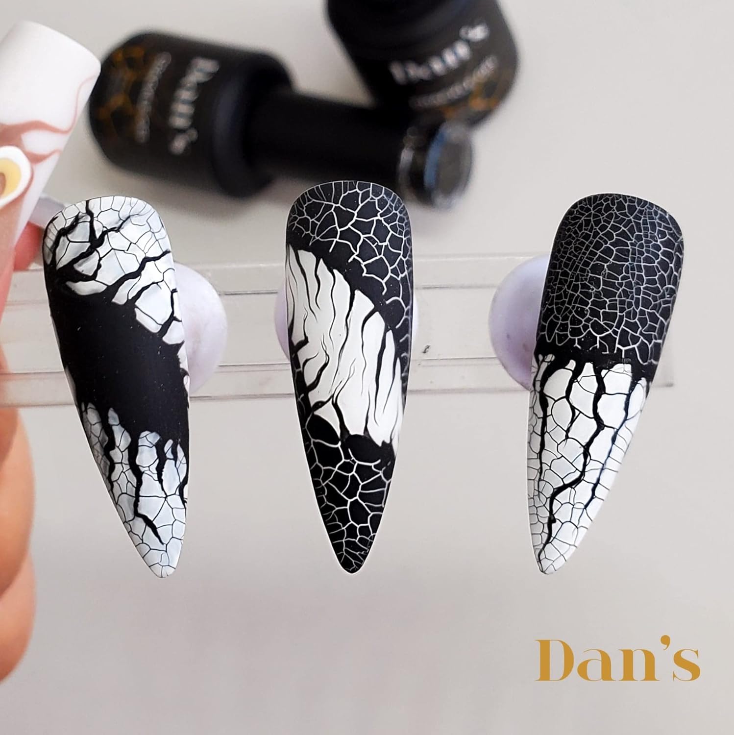 Dan's Nails 15ml White Crackle for Gel Polish Effect. Soak Off UV/LED for Professional Salon Manicure or Home Nail Art (White) - Image 3