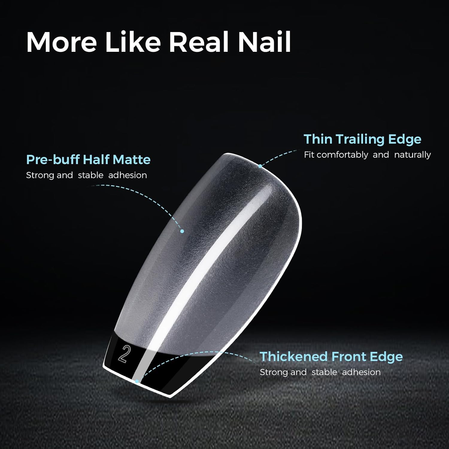 TOMICCA Clear Nail Tips Acrylic Nails 240Pcs Short Coffin Acrylic Nail Kit Gel Nail Tips Pre-shape Clear Nails for Beginner and Professional DIY Salon 12 Sizes - Image 6
