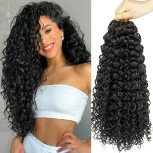 ENBEAUTIFUL 18 Inch 8 Packs Curly Crochet Hair Beach Water Deep Wave Braids For Black Women(18inch, 8packs, 1b)