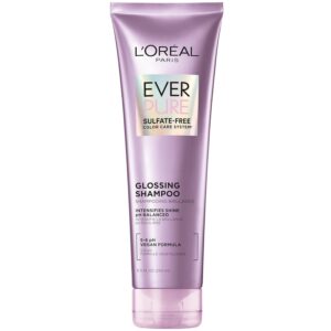 L'Oreal Paris Sulfate Free Glossing Shampoo, Intensifies Hair Shine & Smoothness, pH Balanced & Argan Oil Infused Vegan Hair Care, EverPure, 8.5 Fl Oz