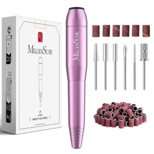 MelodySusie Electric Nail Drill Machine,PC120I Portable Electric Nail File Efile Set for Acrylic Gel Nails, Manicure Pedicure Tool with Nail Drill Bits Sanding Bands (Purple)