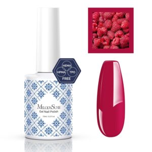 MelodySusie Fleurwee Plant Based Gel Nail Polish, Hema Free Raspberry Red Nail Polish, Soak Off UV LED Gel Polish Gift for Women 21 Non Toxic Long Lasting Nail Art Manicure Salon DIY at Home P22