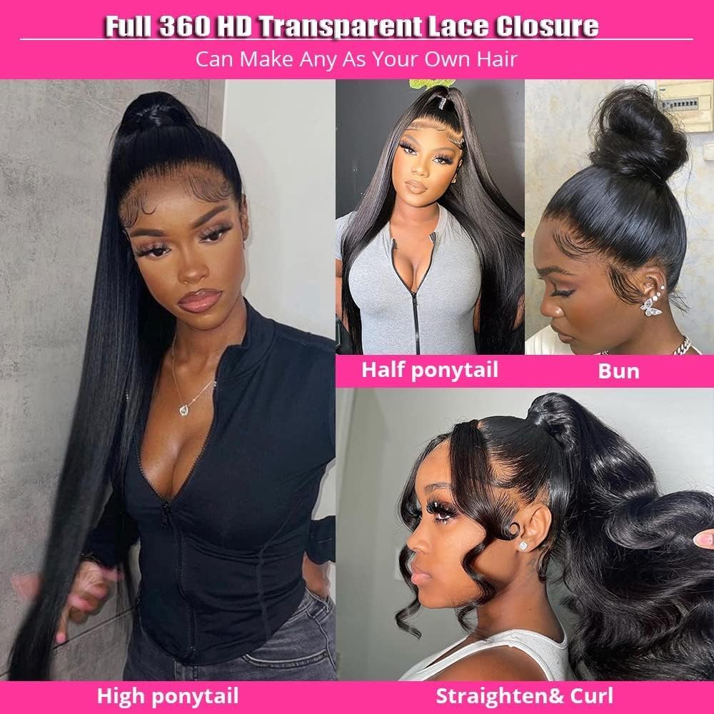 20 Inch 360 HD Lace Frontal Human Hair Body Wave 360 Full Lace With Baby Hair Bleachable Knots 360 Closure 100% Human Hair - Image 2