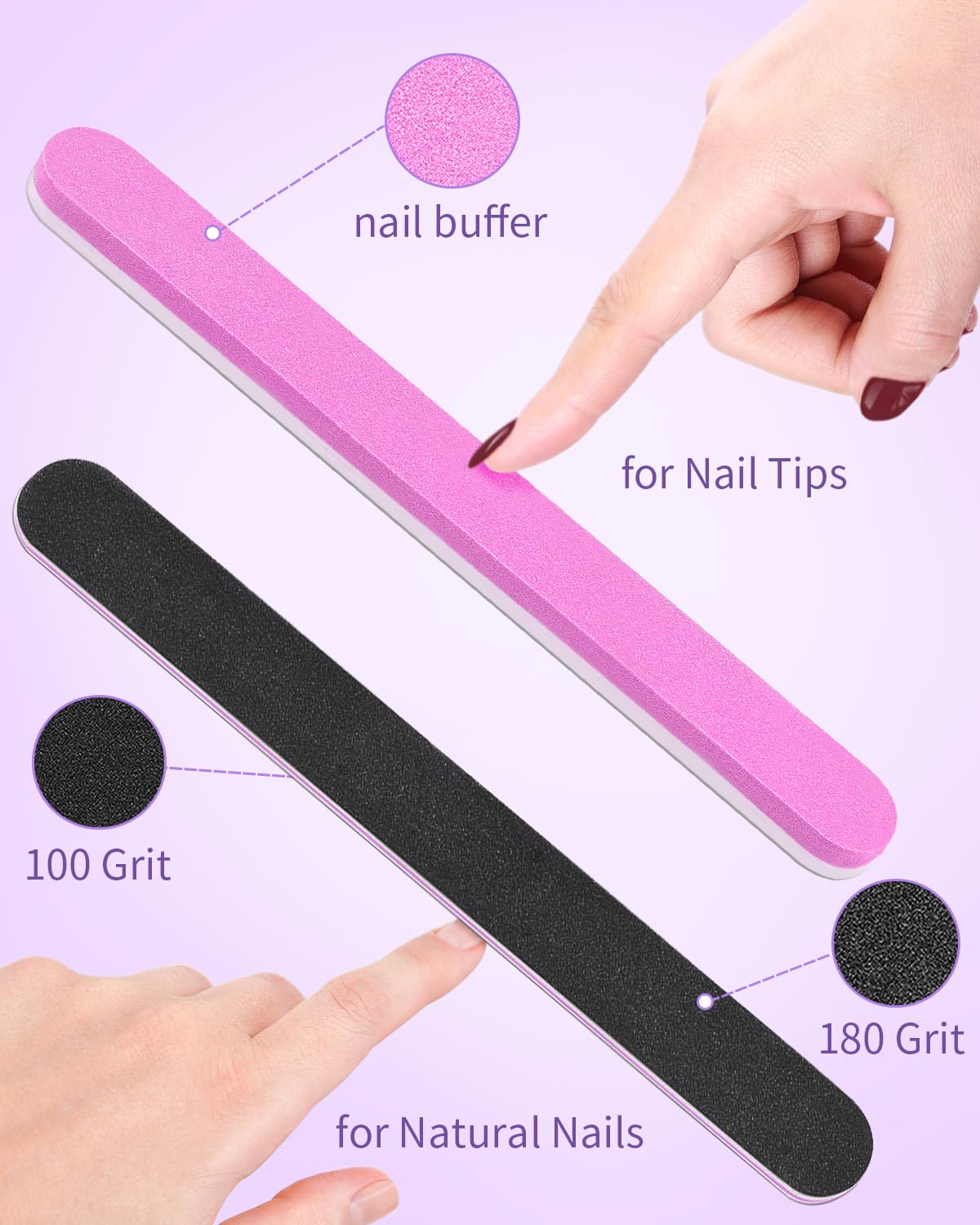 MORGLES 500 Pcs Clear Acrylic Nail Tips Square Full Cover with Nail Clipper Files and Glues Cuticle Fork for Home DIY with Box - Image 6