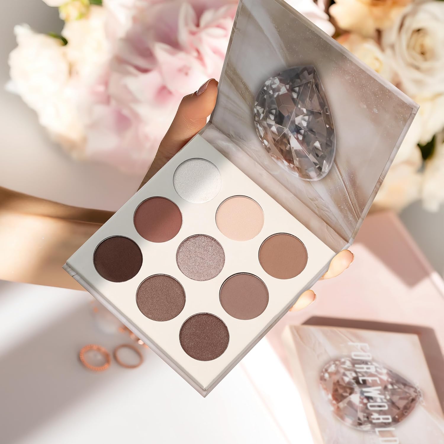 docolor Neutral Eyeshadow Palette 9 Colors Nude Brown Eyeshadow Palette Eye Shadow Palette Makeup Palettes with Velvety and Silky Finishes Highly Pigmented Mattes Shimmers Glitter Eye Makeup Palettes - Image 8