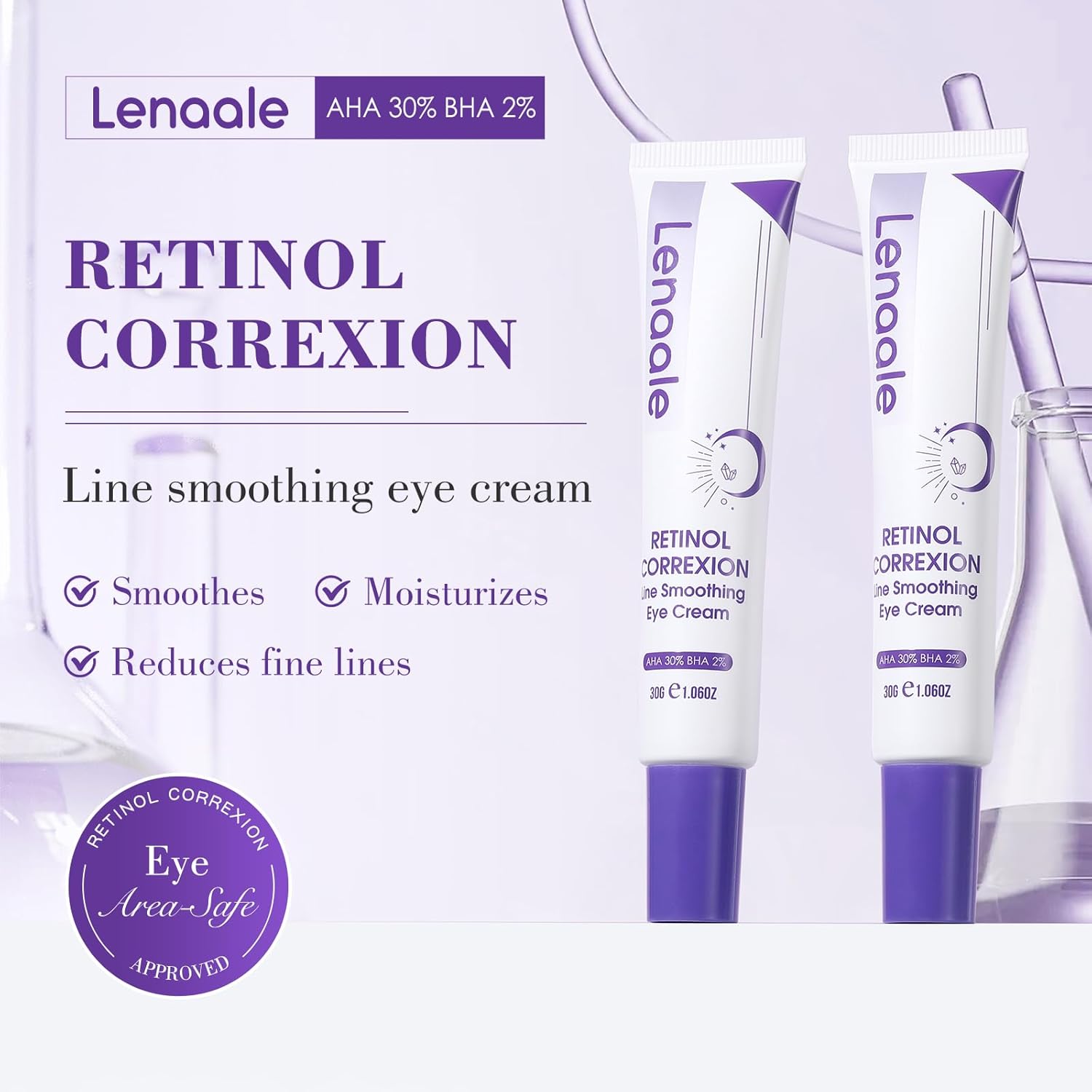 Eye Cream, Retinol Eye Cream for Dark Circles, Puffiness Anti Aging, With Hyaluronic Acid, Peptides, Caffeine Reduces Bags, Smooths Wrinkles & Fine Lines, Dark Circles Under Eye Treatment - Image 9