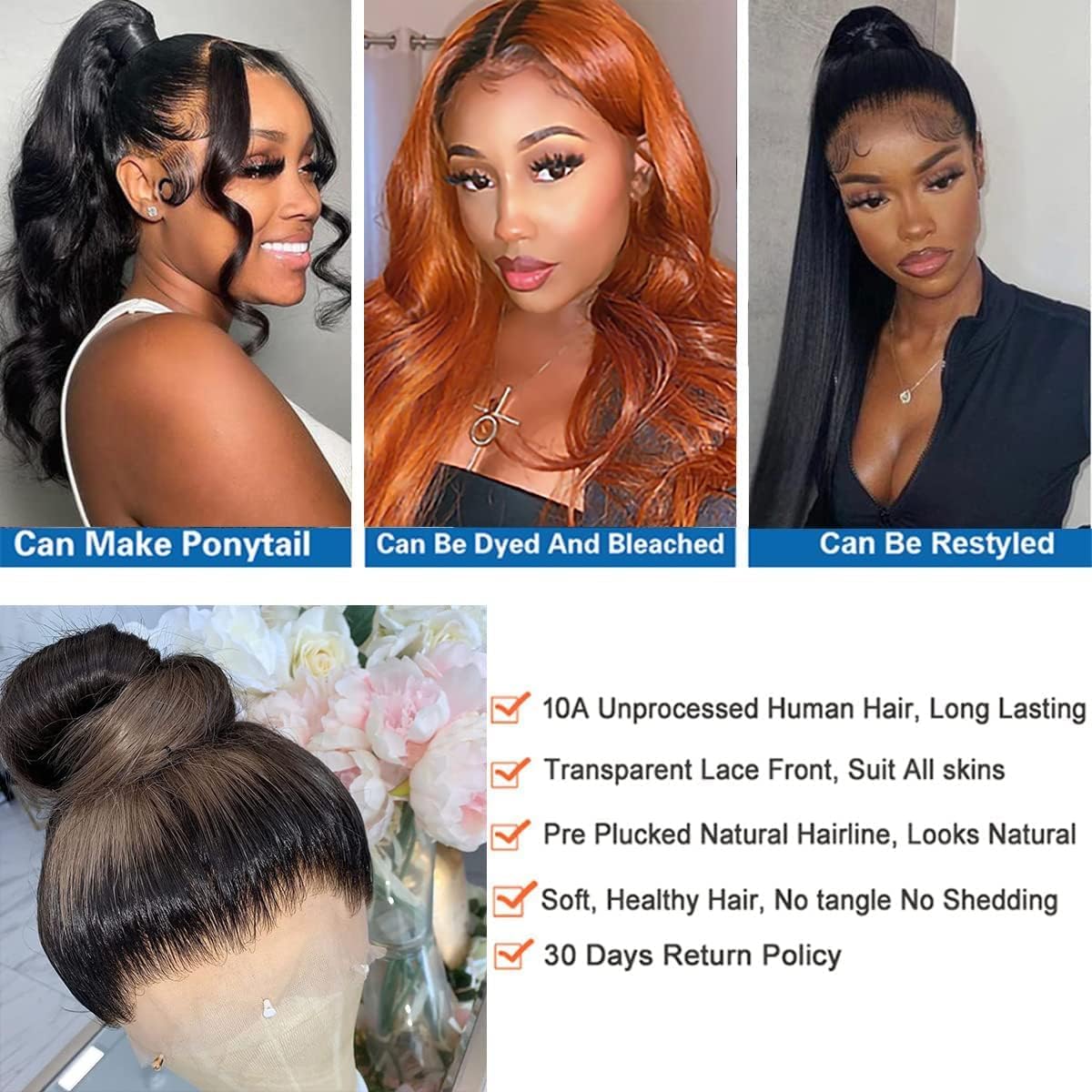 20 Inch 360 HD Lace Frontal Human Hair Body Wave 360 Full Lace With Baby Hair Bleachable Knots 360 Closure 100% Human Hair - Image 4
