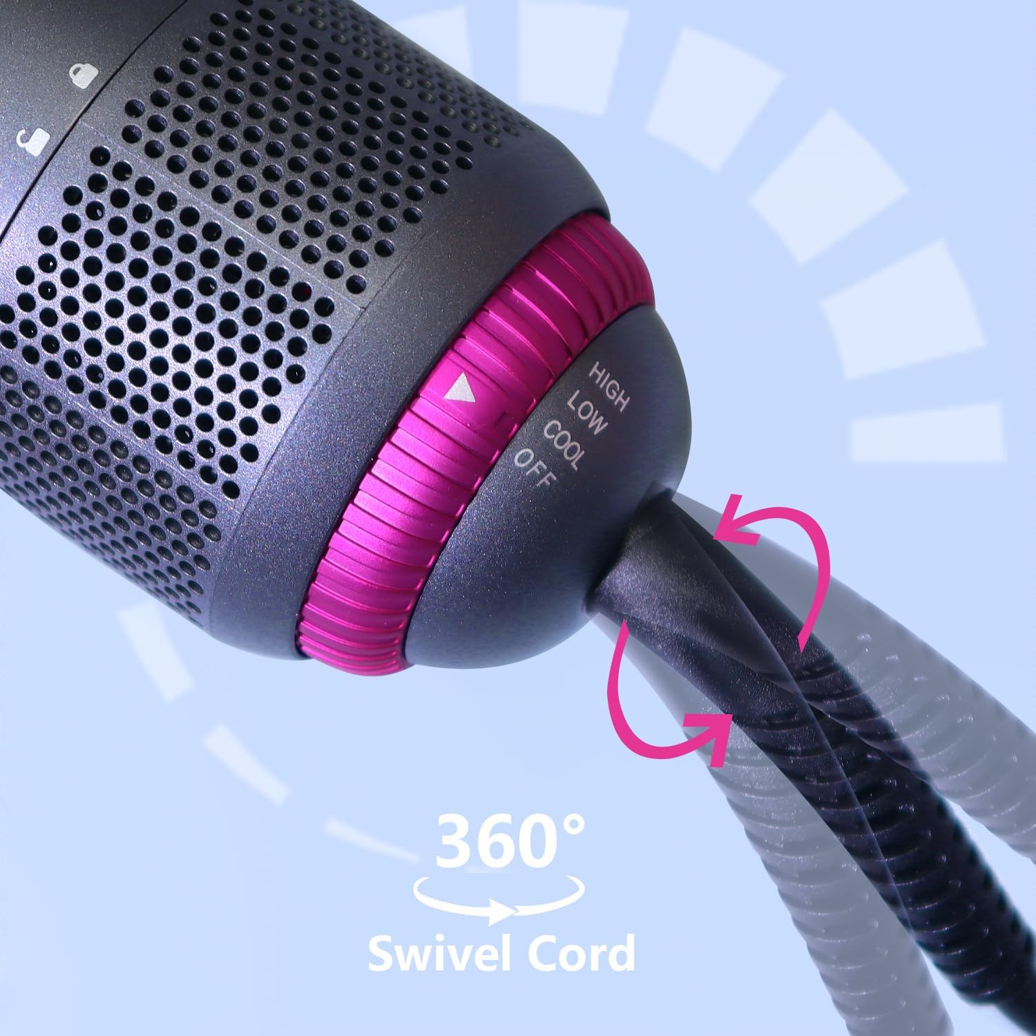 4-in-1 Hair Dryer Brush with Diffuser and Comb Attachment for Women Household Use - Image 5