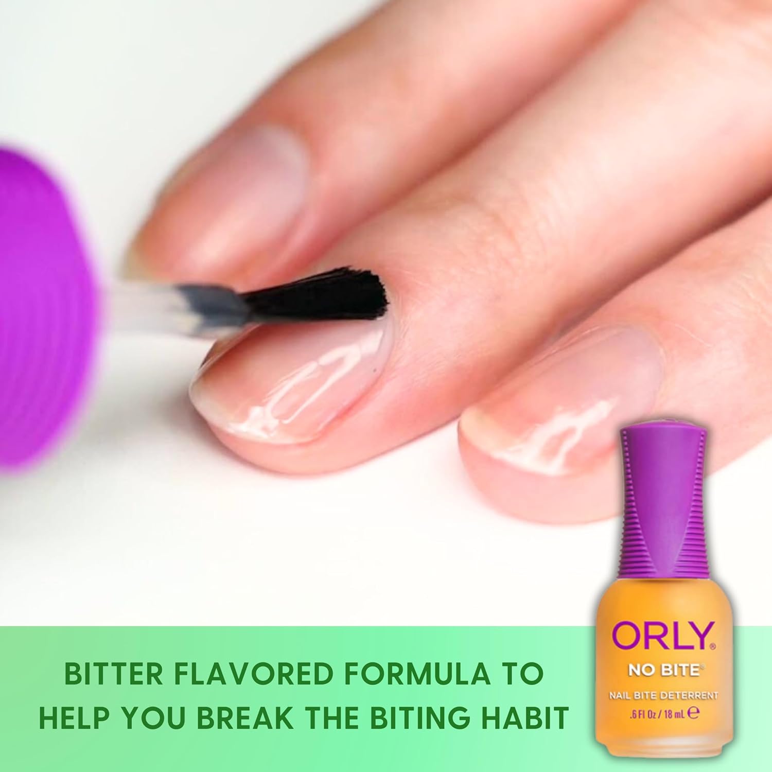 ORLY Nail Treatment No Bite | Nail Biting Deterrent & Bitter-Tasting Formula To Help Stop Adults And Children From Nail Biting | Vegan, Non-Toxic, Protects Manicured Nails (6Fl oz/18ml) - Image 2