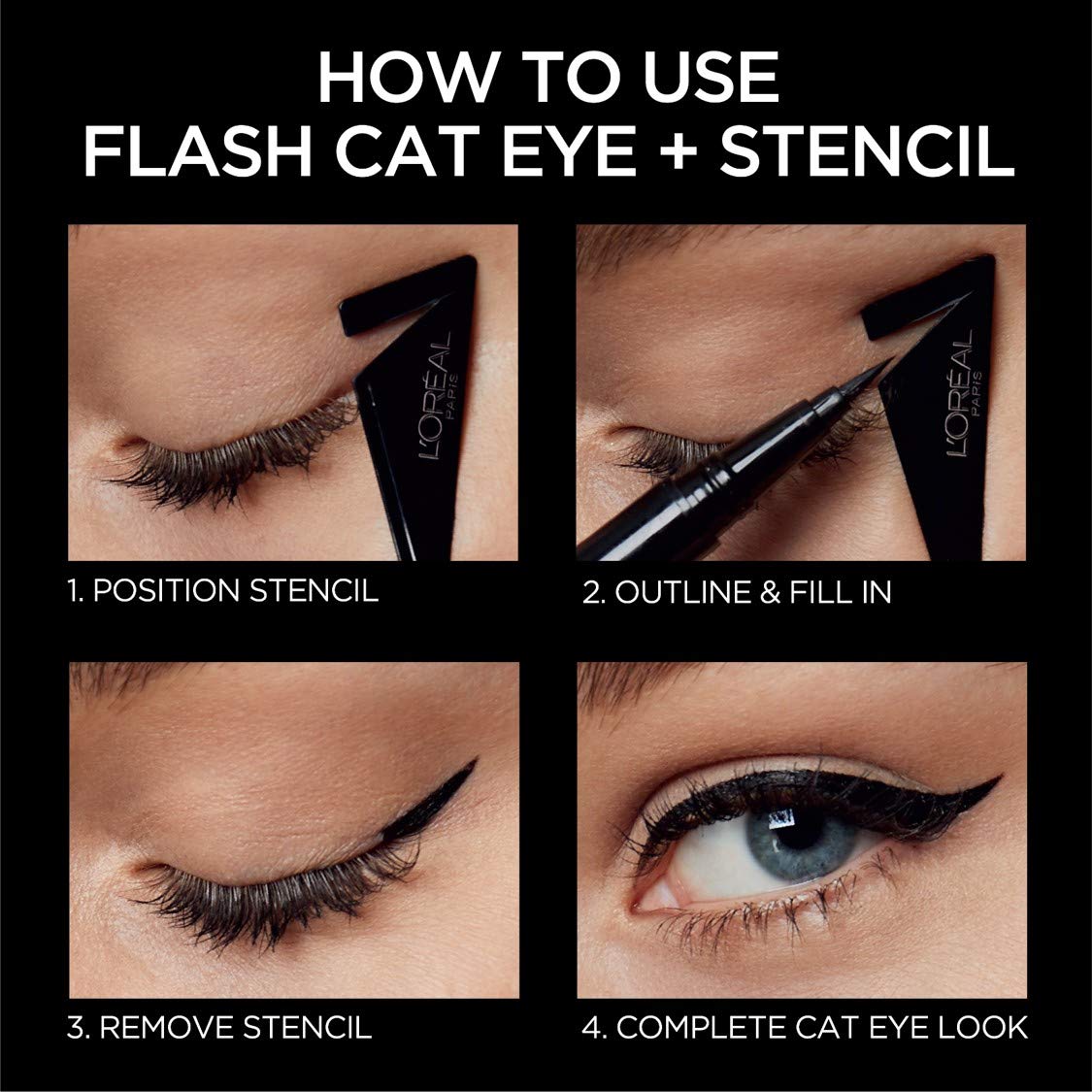 L'Oreal Paris Makeup Infallible Flash Cat Eye Waterproof Liquid Eyeliner, Black, 0.44 oz. - Image 7