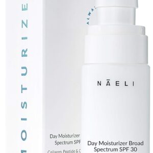 NAELI Face Moisturizer with SPF 30, Anti Aging Collagen & Peptide Cream, Reduces Wrinkles - Lightweight Skin Hydration with Hyaluronic Acid, Paraben Free & Non-Comedogenic Sunscreen, 1.4 oz