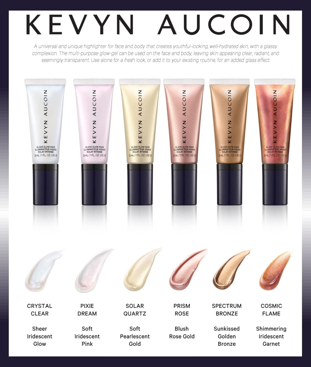 Kevyn Aucoin Glass Glow Face: Multi-purpose universal dewy highlighter for face and body. Creates glowing youthful-looking hydrated skin with a glassy complexion. Makeup artist go to. - Image 5