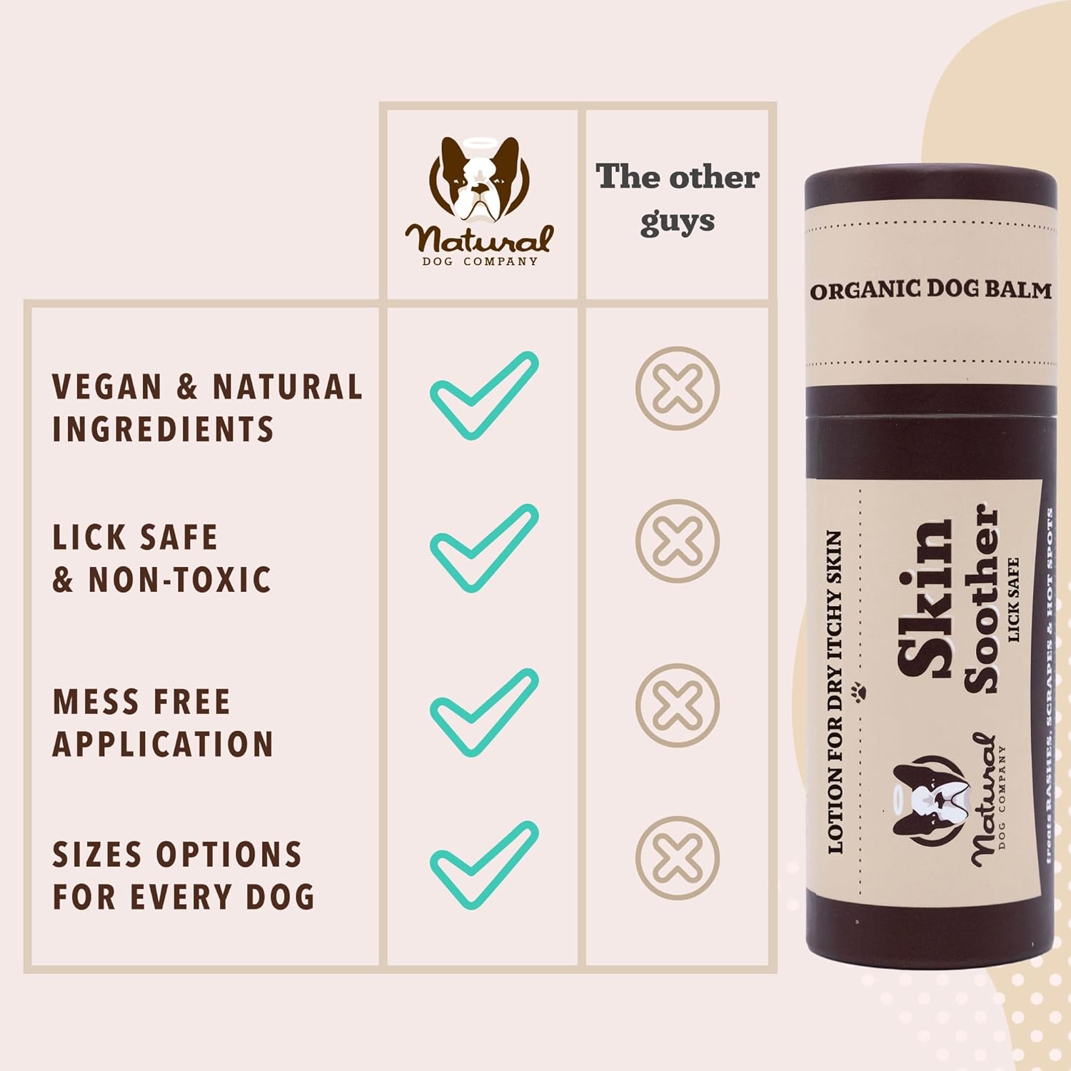 Natural Dog Company Skin Soother Balm for Skin Irritation, Allergy & Itch Relief for Dogs, Hot Spot Treatment, Dog Moisturizer for Dry Skin, Healing Ointment with Coconut Oil & Vitamin E (2 oz Stick) - Image 8