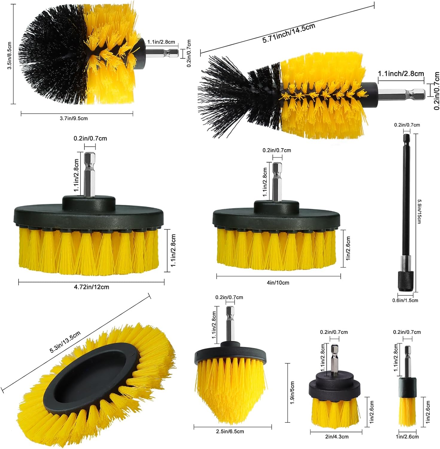 18 Piece Deep Cleaning Drill Brush Attachment Set for Floors, Cars, and Sinks - Image 2