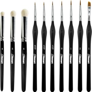 Miniature Paint Brushes Drybrush Set,Detail Paint Brushes Set,Hobby Dry Paint Brush,10 PCS Advanced Model Paint Brush for Tabletop Wargames Miniature Acrylic Watercolor Oil Painting,40k