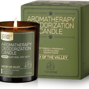 Odor Eliminating Candle, Lily of The Valley Scented Candle, Pet-Friendly Soy Candles, 60 Hours, 7 oz