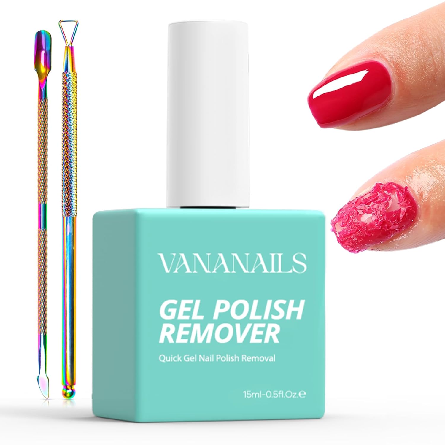 Gel Nail Polish Remover: Professional Gel Polish Remover with Cuticle Pusher & Scraper Quickly Removes Gel Nail Polish in 3-5 Minutes Without the Need for Foil Soaking and Wrapping