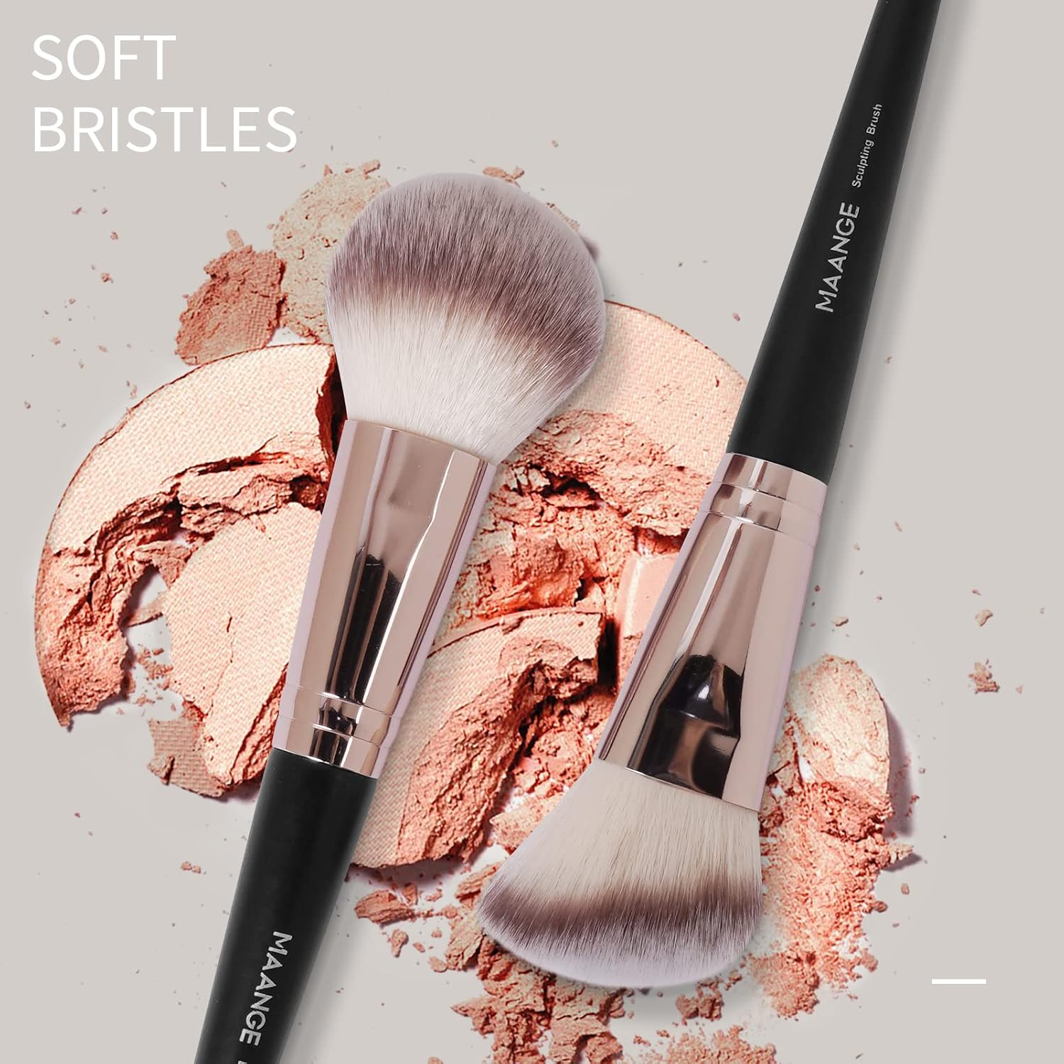 Makeup Brushes with Case, MAANGE 18 Pcs Professional Makeup Brush Set Premium Synthetic Face Kabuki Brush Kit Foundation Blush Powder Eyeshadow Brushes Set Christmas Gift(Coffee) - Image 3