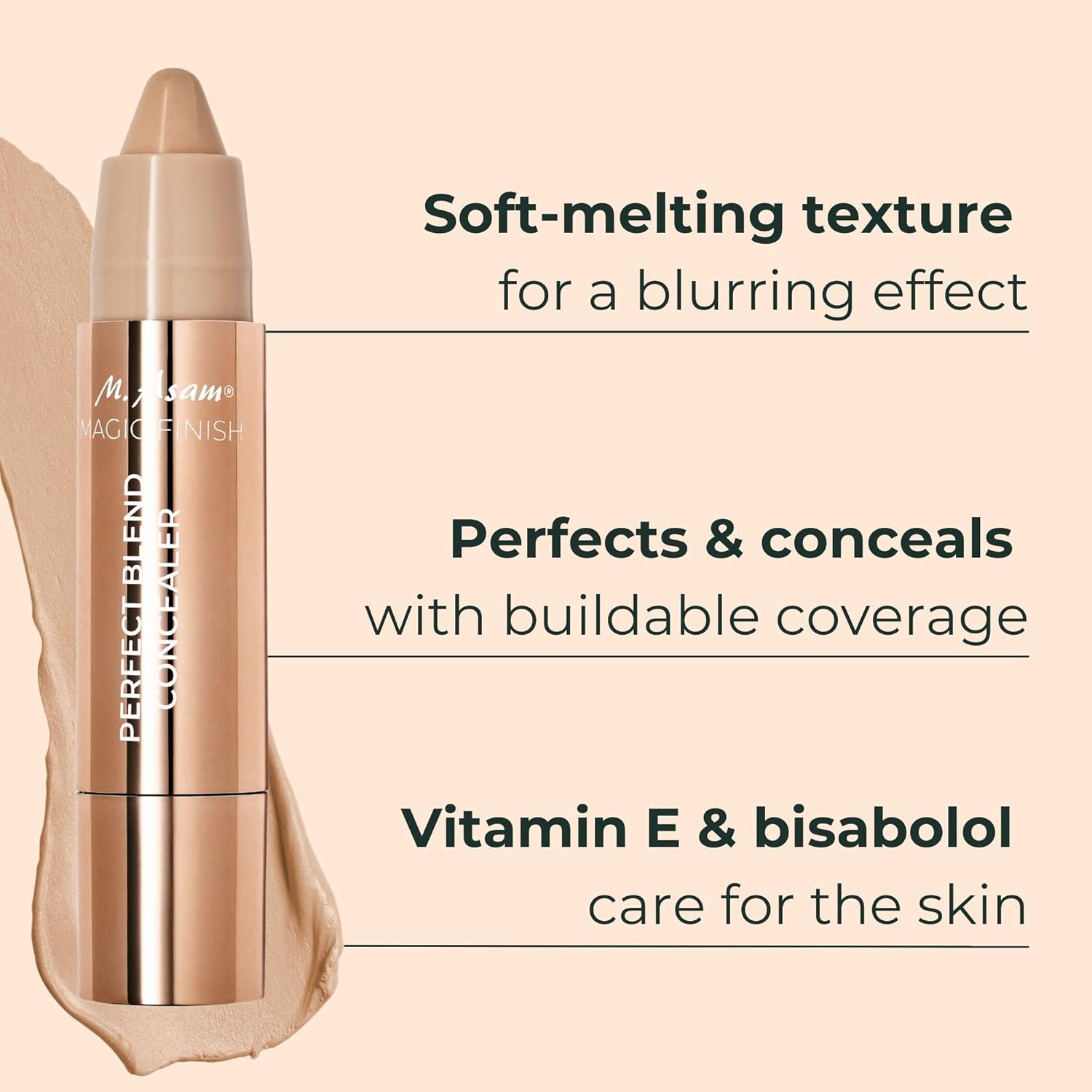 M. Asam MAGIC FINISH Perfect Blend Concealer Nude (0.1 Oz) - concealer perfects & conceals blemishes & imperfections, make-up with adjustable coverage & instant blur effect, vegan - Image 2