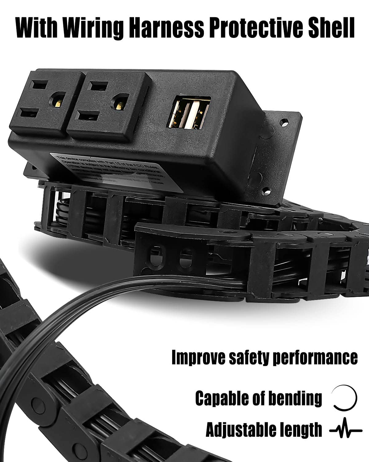 Drawer Outlet Kit 2 AC 15Amp Sockets 2 USB 5V 2A Ports Home Use - Image 2