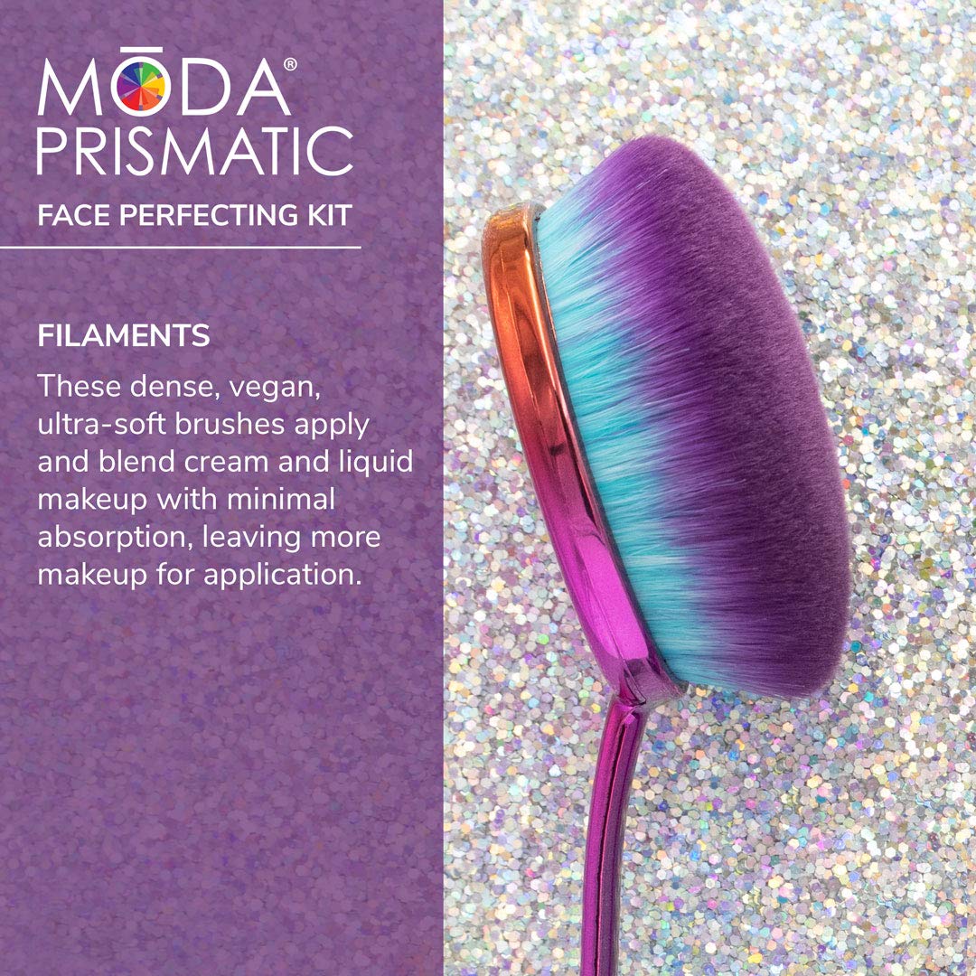 Moda Prismatic 4pc Face Makeup Brush Kit – Perfect for Foundation, Contouring & Highlighting with Soft Vegan Filaments - Image 5