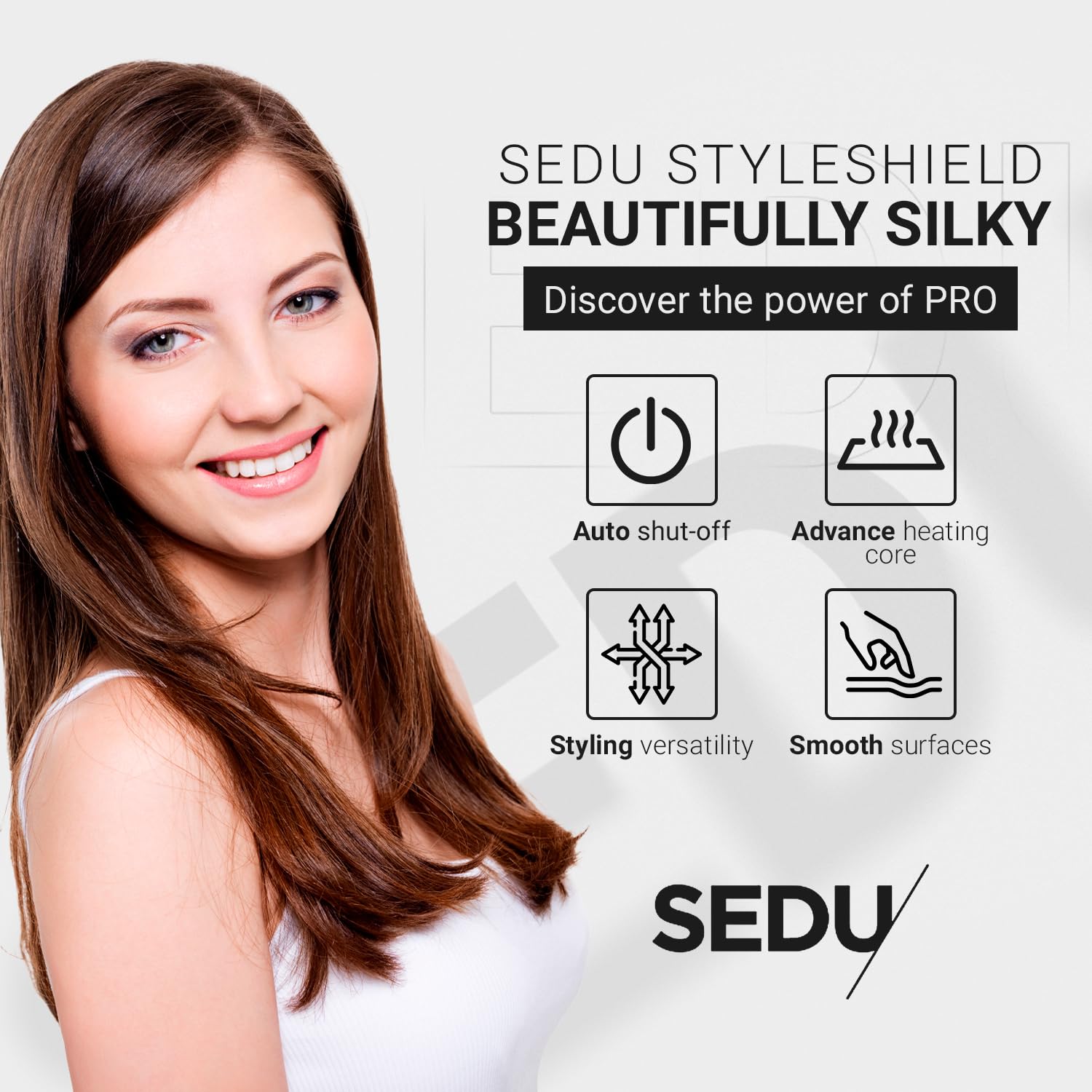 Sedu Pro 1’’ Styling Flat Iron with StyleShield Technology for Professional Salon and Home Use, Digital Temperature Display, Titanium Heating Core - Black - Image 5