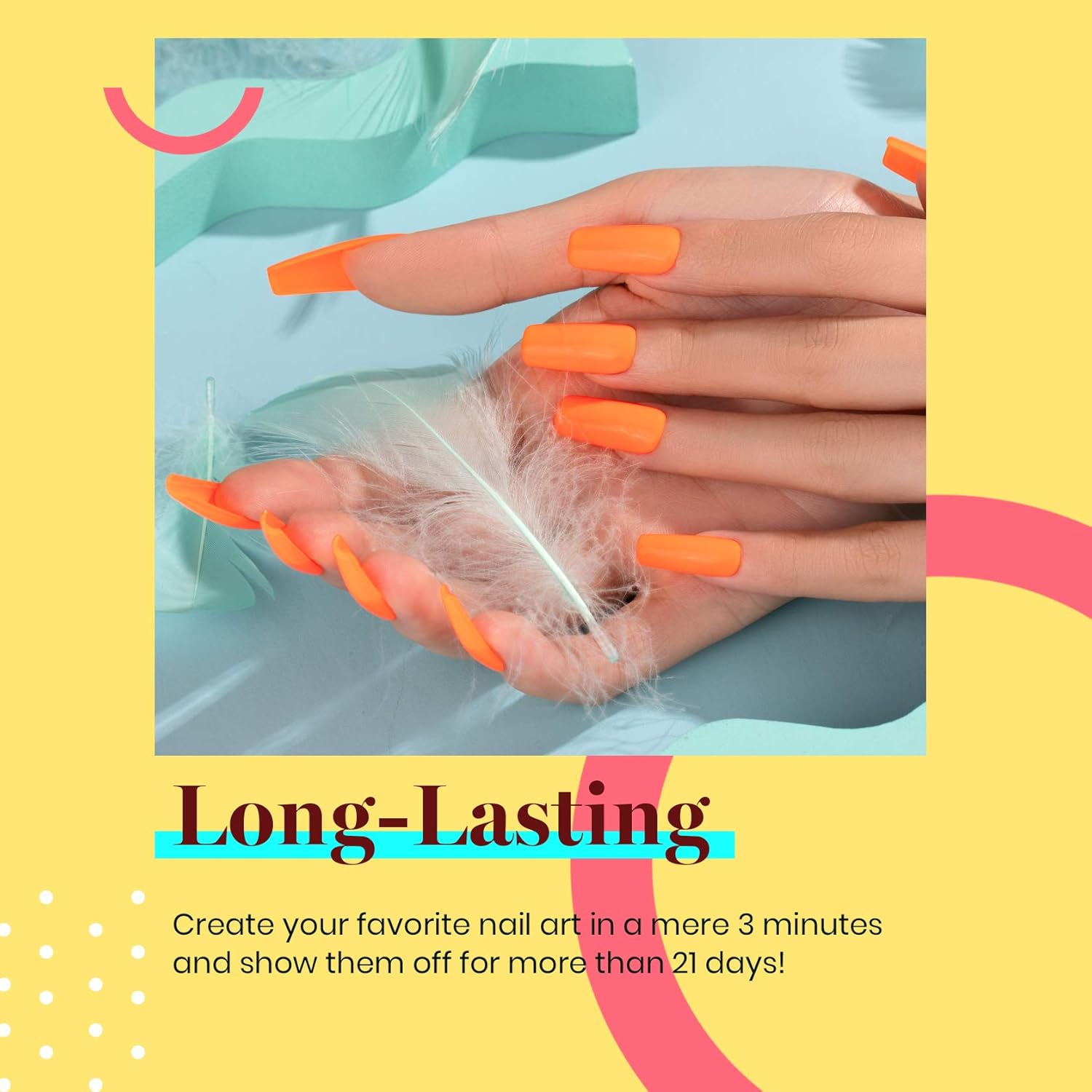 Beetles Orange Gel Nail Polish Tammy Tangerine Bright Neon Yellow Orange Gel Polish Color Soak Off UV LED Nail Lamp Gel Polish .51 fl.Oz/Each 15 ml/Each - Image 3
