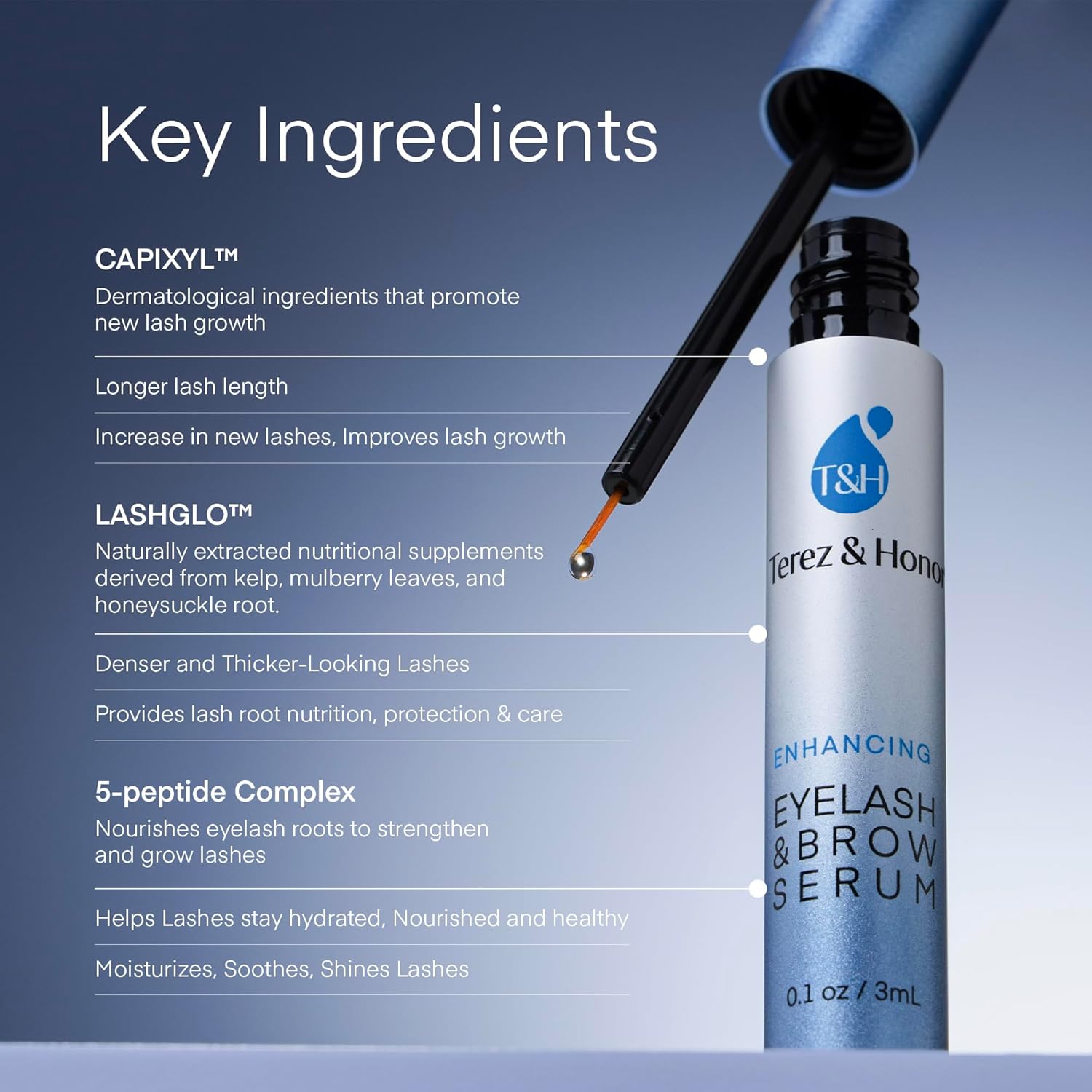 Advanced Eyelash Serum for Thicker, Longer Eyelashes and Eyebrows - Grow Luscious Lashes with Brow Enhancer (3mL) - Image 2