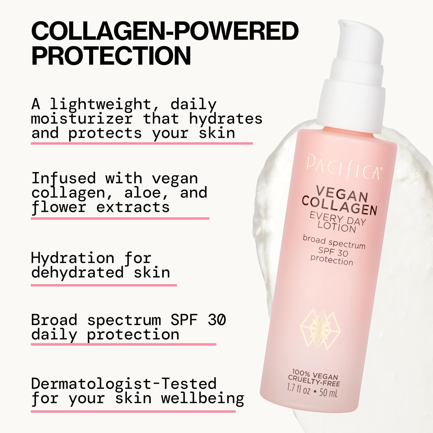 Pacifica Beauty Vegan Collagen SPF 30 Broad Spectrum Sunscreen Every Day Face Lotion, UVA/UVB Protection for All Skin Types, Lightweight, Moisturizing & Hydrating, Cruelty Free, White, 1.7 Fl Oz - Image 7