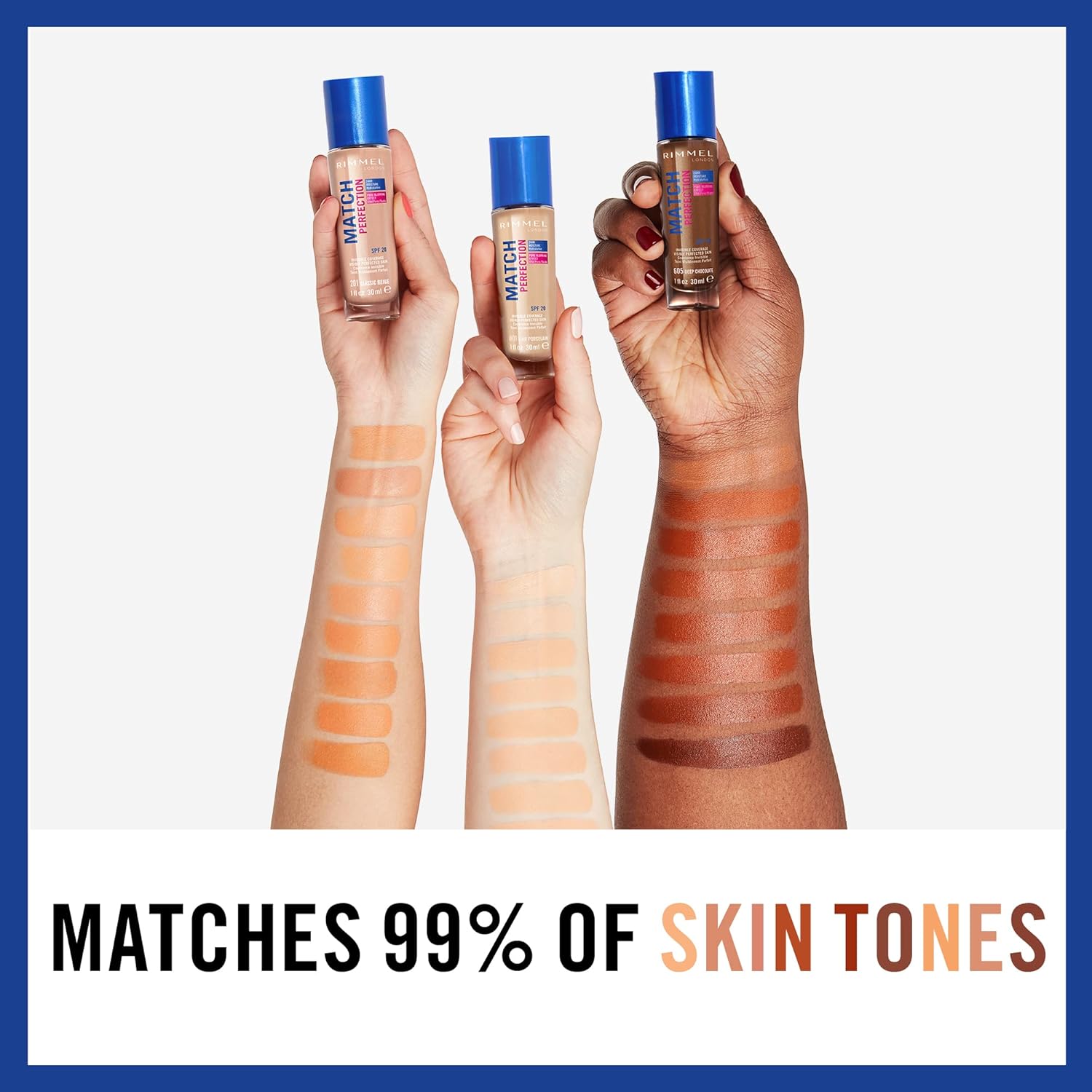 Rimmel London Match Perfection Foundation Spf20 101 Classic Ivory 30ml - Image 6