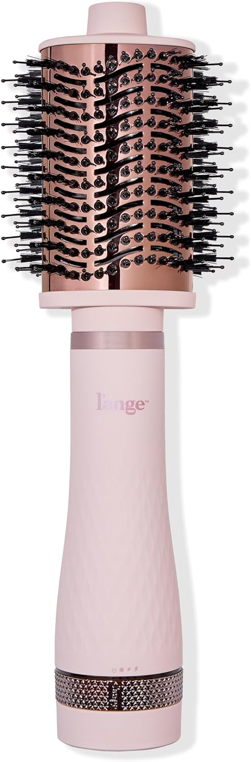 Lange Hair Multi Volume Series Hair Dryer Brush | Thermal Brush Blowout | Adjustable Settings Dual Voltage | Blow Dryer Volumizer | Lightweight Titanium Tool Travel Hair Care | (Blush - Oval 75mm)