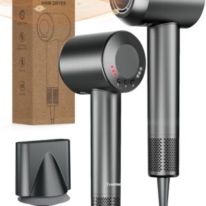 High-Speed Hair Blow Dryer: 160000 RPM Professional Hairdryer 500 Millions Negative Ionic Low Noise Thermo Control Lightweight Fast Drying with Brushless Motor for Gift Travel Home Salon