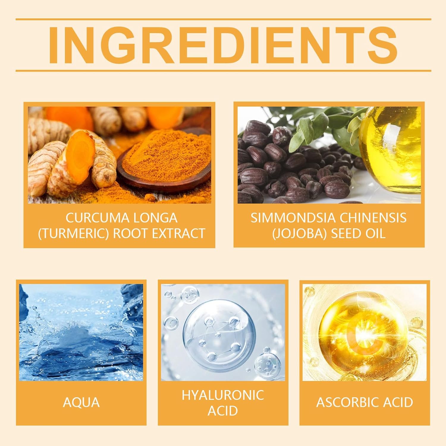 Turmeric Vitamin C Face Cream, Anti-Aging Turmeric Cream, Firming Skin, Improve Acne and Reduce Dark Spots, Even Skin Tone, Turmeric Vitamin C Cream Deeply Hydration,Repair Improve Dull Skin - Image 7