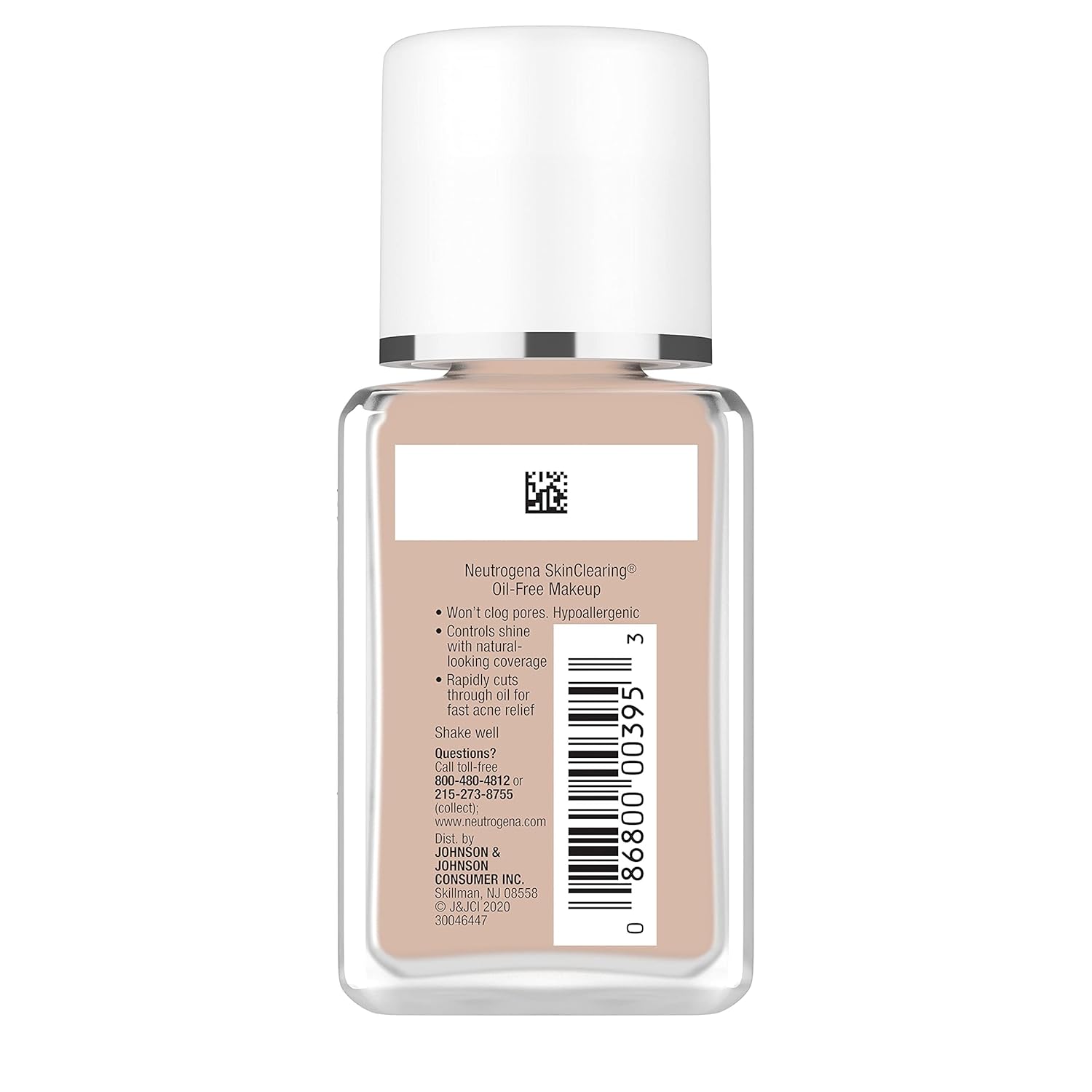 Neutrogena SkinClearing Oil-Free Acne and Blemish Fighting Liquid Foundation with.5% Salicylic Acid Acne Medicine, Shine Controlling Makeup for Acne Prone Skin, 20 Natural Ivory, 1 fl. oz - Image 14