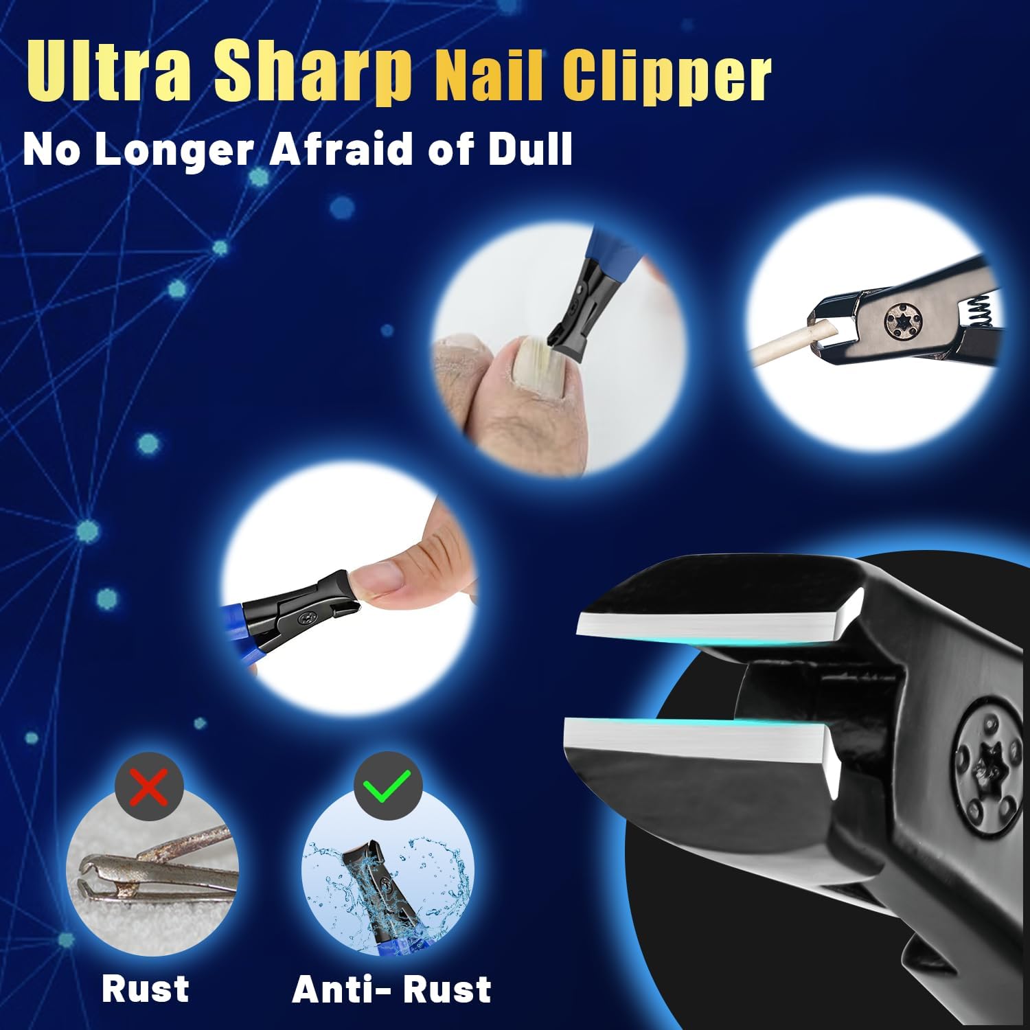 Professional Ultra Sharp Nail Clippers for Thick Finger & Toenails - Long Handle, Suitable for Men, Women & Seniors - Image 5