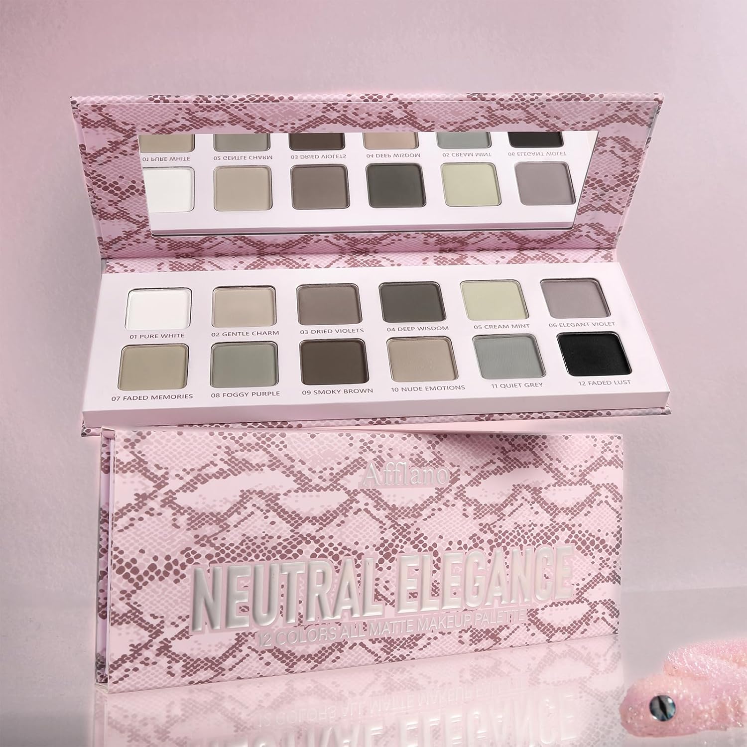Matte Eyeshadow Palette, All Matte Cool-Toned Eye Shadows Pallet-Natural Soft Eye Makeup Compact Ultra-Pigmented Blendable Long Lasting Silkly Cream Texture Neutral Eyeshadow for Older Women - Image 8