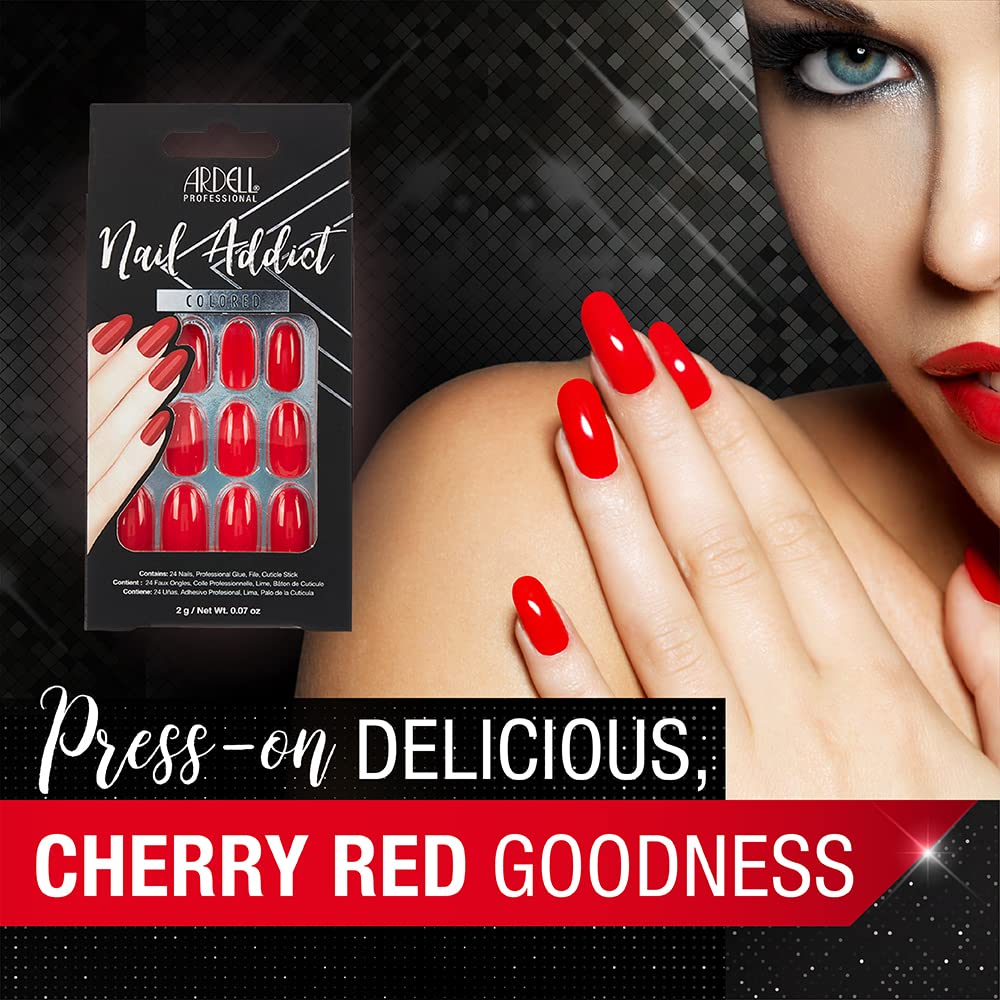Ardell Nail Addict Artificial Nail Set, Cherry Red - Image 3