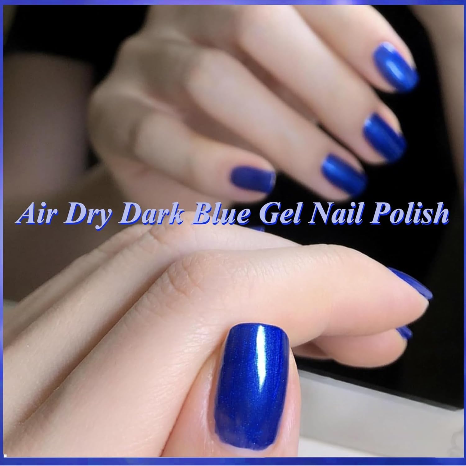 Blue Nail Polish Quick Dry, Long Lasting Royal Blue Nail Polish, Vegan Navy Nail Polish, Pearl Blue Nail Polish without UV Light Needed, Metallic Blue Nail Polish for Women Girls - Image 7