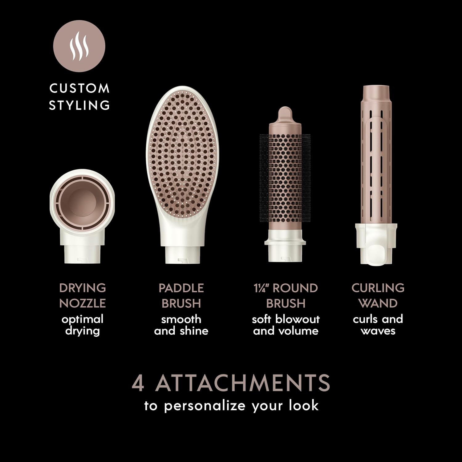 DigitalAIRE Multi Hair Styler, Air Styling System for Curls, Waves, Blowouts & Volume, 4 Attachments to Personalize Your Look Plus Storage Bag, White - Image 2