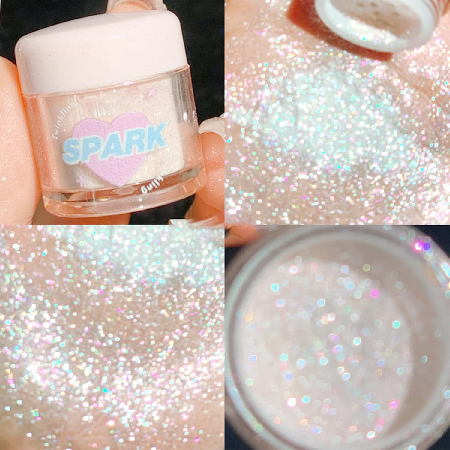 White Glitter Eyeshadow Loose Powder, Face & Body Glitter, 0.8 Ounce - Image 2