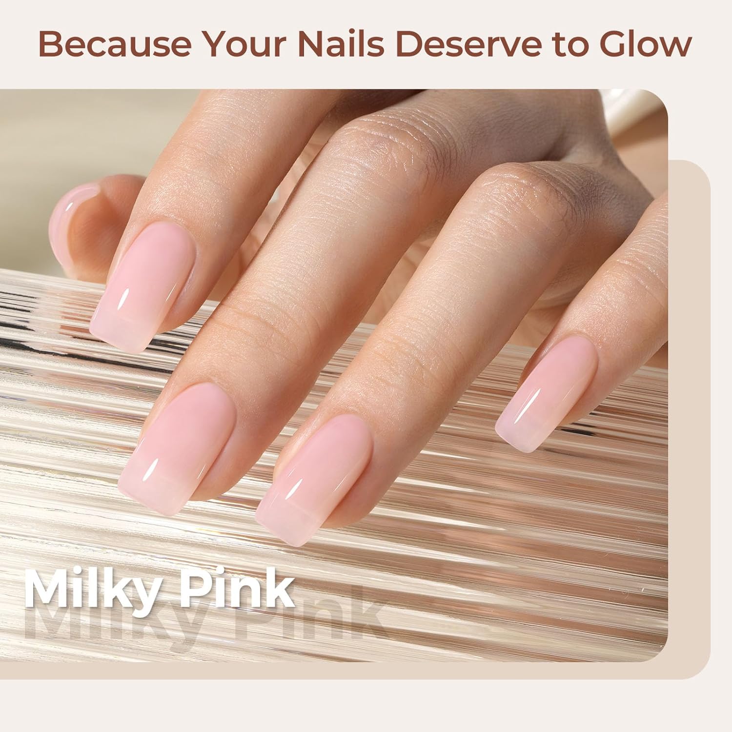 AILLSA Milky Pink Gel Nail Polish Natural Nude Jelly Gel Polish Light Color Translucent Gel Polish Sheer Pink Neutral Nails Soak Off U V Gel for French Manicure Nail Salon at Home 0.51 Fl Oz /GB90 - Image 2