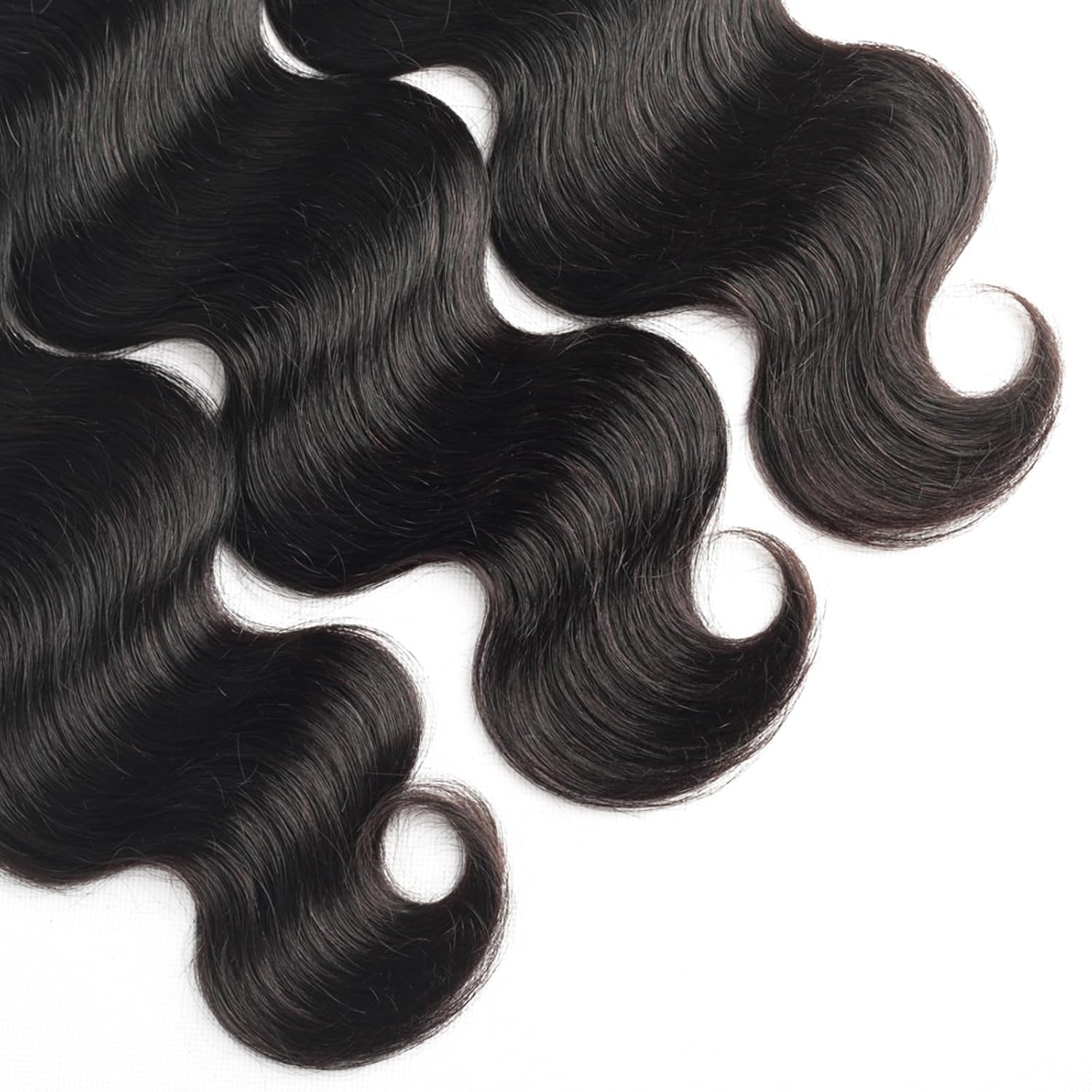 ALLRUN Body Wave Bundles with Closure Human Hair 100% Unprocessed Brazilian Human Hair Bundles Body Wave with 4x4 Lace Closure Free Part Wavy Sew In Hair Extensions Black Color 14 16 18+12 Inch - Image 8