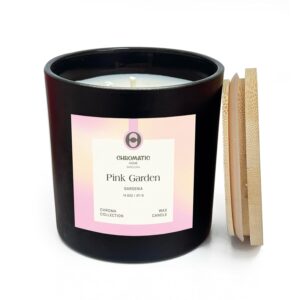Gardenia Scented Candle for Women, Pink Garden 3-Wick Candle for Home Scented with Gardenia, 14.5 oz Coconut Soy Wax Candle with 60 Hour Burn Time